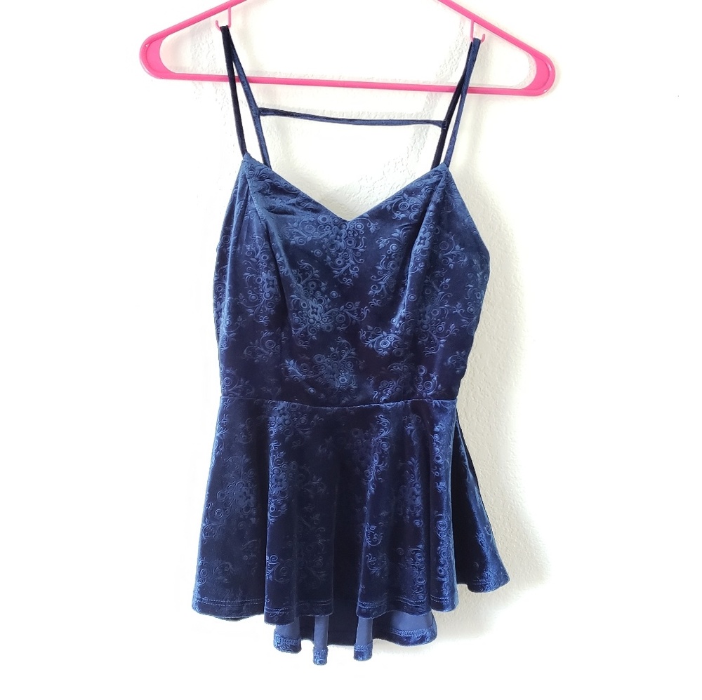Velvet peplum top